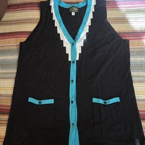 Black and Blue Sweater Vest